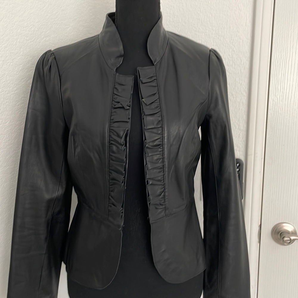 Black leather jacket